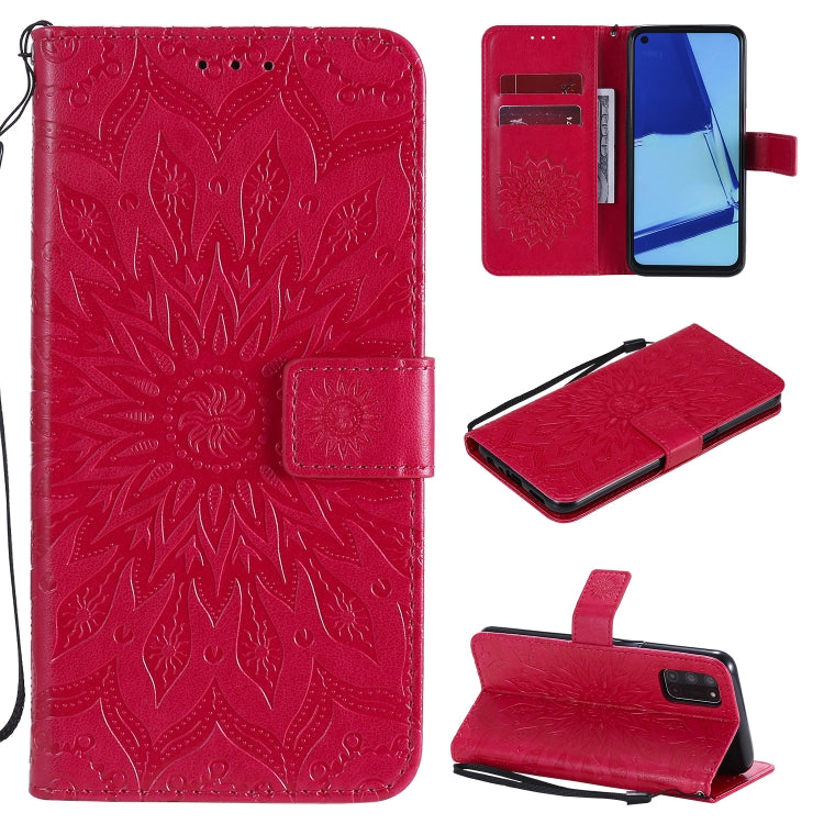 For OPPO A52 / A72 / A92 Sun Embossing Pattern Horizontal Flip Leather Case with Card Slot & Holder & Wallet & Lanyard