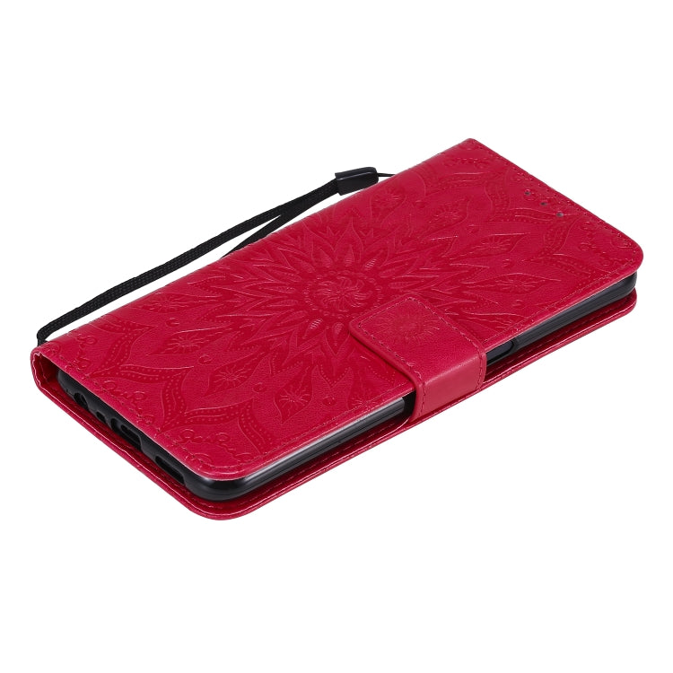 For OPPO A52 / A72 / A92 Sun Embossing Pattern Horizontal Flip Leather Case with Card Slot & Holder & Wallet & Lanyard