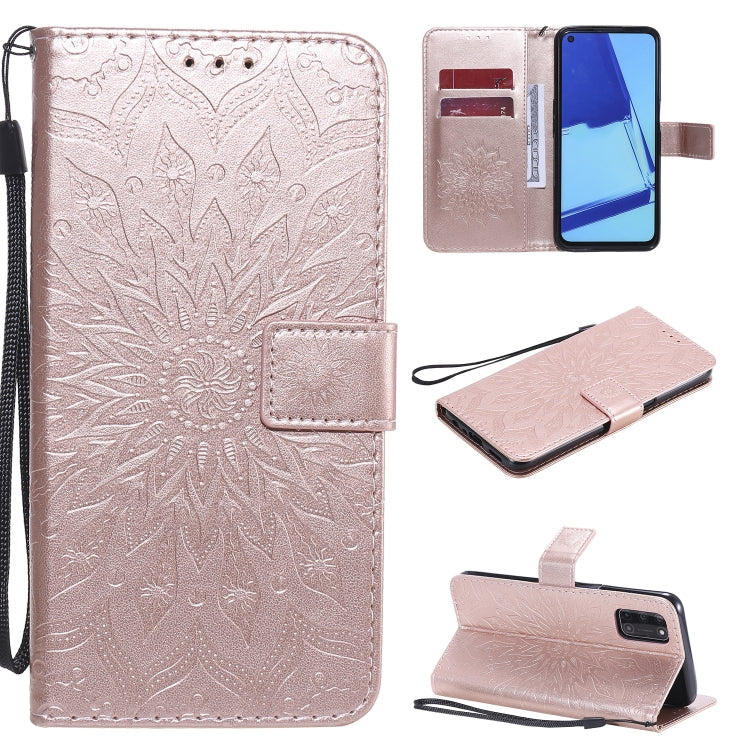 For OPPO A52 / A72 / A92 Sun Embossing Pattern Horizontal Flip Leather Case with Card Slot & Holder & Wallet & Lanyard