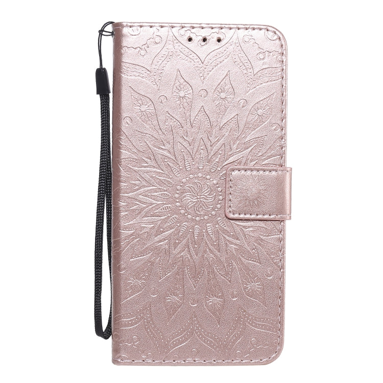 For OPPO A52 / A72 / A92 Sun Embossing Pattern Horizontal Flip Leather Case with Card Slot & Holder & Wallet & Lanyard