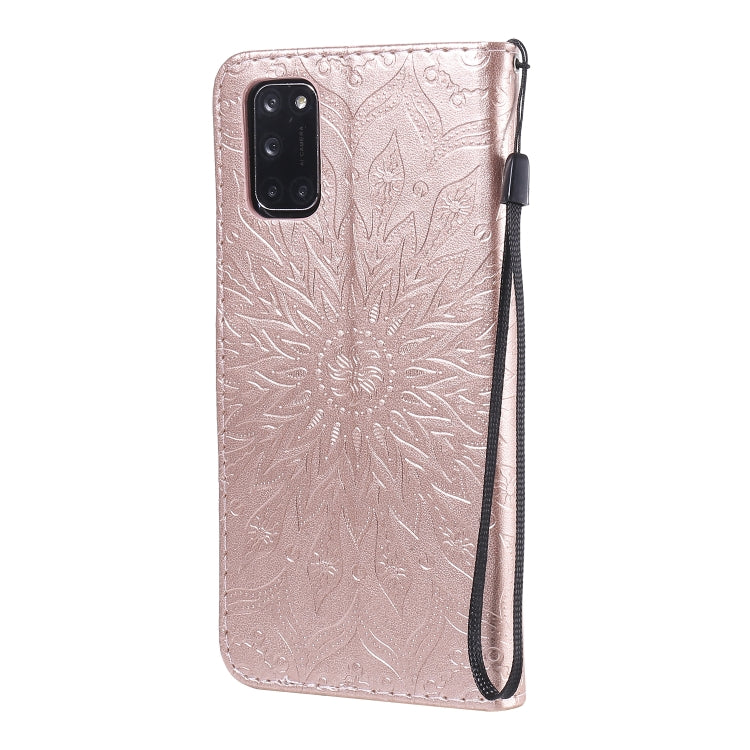For OPPO A52 / A72 / A92 Sun Embossing Pattern Horizontal Flip Leather Case with Card Slot & Holder & Wallet & Lanyard