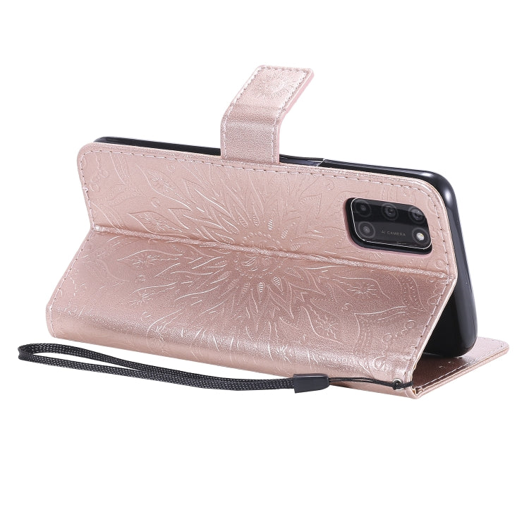 For OPPO A52 / A72 / A92 Sun Embossing Pattern Horizontal Flip Leather Case with Card Slot & Holder & Wallet & Lanyard