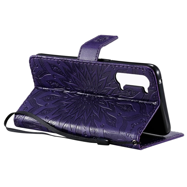 For OPPO Find X2 Lite / Reno3 5G Sun Embossing Pattern Horizontal Flip Leather Case with Card Slot & Holder & Wallet & Lanyard