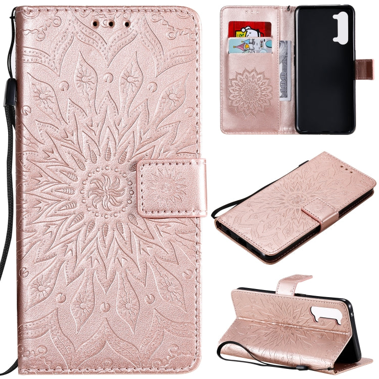 For OPPO Find X2 Lite / Reno3 5G Sun Embossing Pattern Horizontal Flip Leather Case with Card Slot & Holder & Wallet & Lanyard
