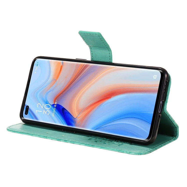 For OPPO Reno4 5G Sun Embossing Pattern Horizontal Flip Leather Case with Card Slot & Holder & Wallet & Lanyard