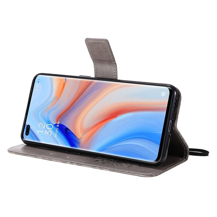 For OPPO Reno4 5G Sun Embossing Pattern Horizontal Flip Leather Case with Card Slot & Holder & Wallet & Lanyard