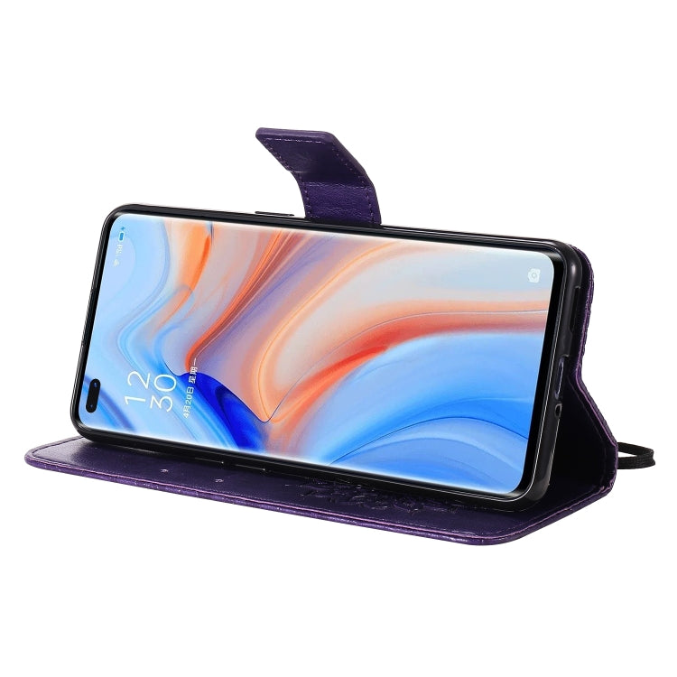 For OPPO Reno4 5G Sun Embossing Pattern Horizontal Flip Leather Case with Card Slot & Holder & Wallet & Lanyard