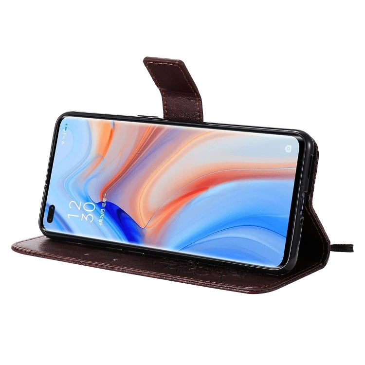 For OPPO Reno4 5G Sun Embossing Pattern Horizontal Flip Leather Case with Card Slot & Holder & Wallet & Lanyard