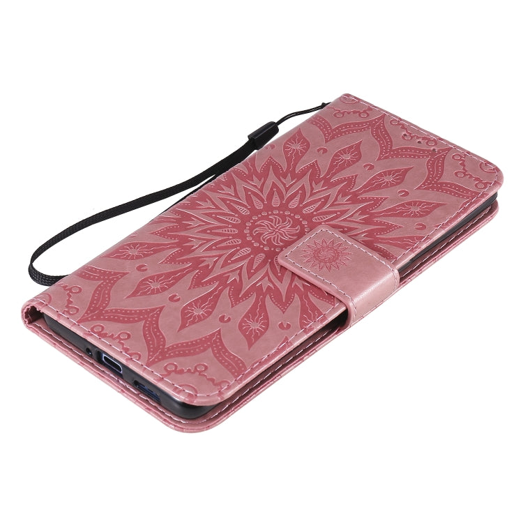 For OPPO Reno4 Pro 5G Sun Embossing Pattern Horizontal Flip Leather Case with Card Slot & Holder & Wallet & Lanyard