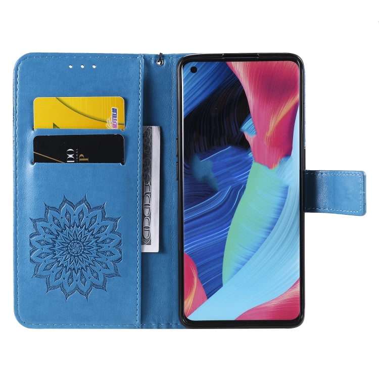 For OPPO Reno4 Pro 5G Sun Embossing Pattern Horizontal Flip Leather Case with Card Slot & Holder & Wallet & Lanyard