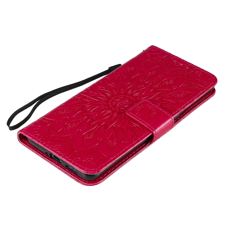 For OPPO Reno4 Pro 5G Sun Embossing Pattern Horizontal Flip Leather Case with Card Slot & Holder & Wallet & Lanyard