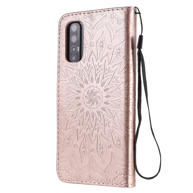 For OPPO Reno4 Pro 5G Sun Embossing Pattern Horizontal Flip Leather Case with Card Slot & Holder & Wallet & Lanyard