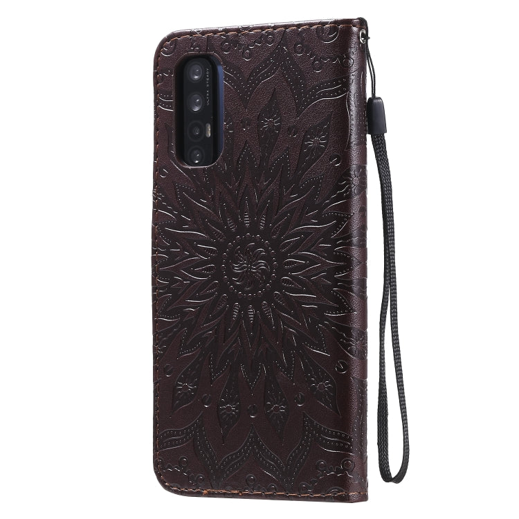 For OPPO Reno4 Pro 5G Sun Embossing Pattern Horizontal Flip Leather Case with Card Slot & Holder & Wallet & Lanyard