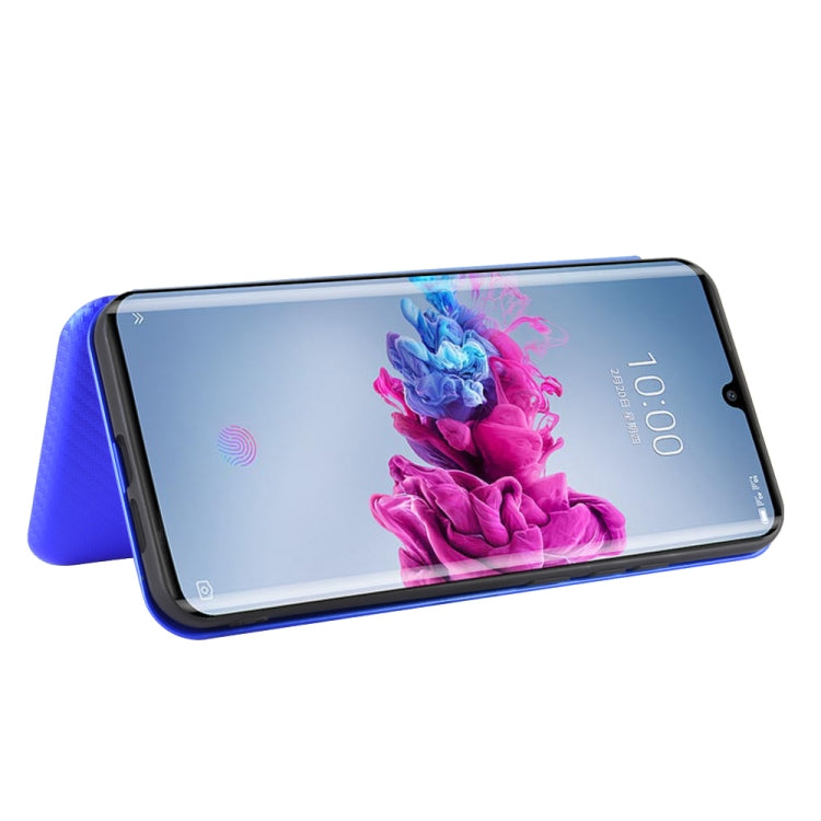 For ZTE Axon 11 5G Carbon Fiber Texture Horizontal Flip TPU + PC + PU Leather Case with Card Slot