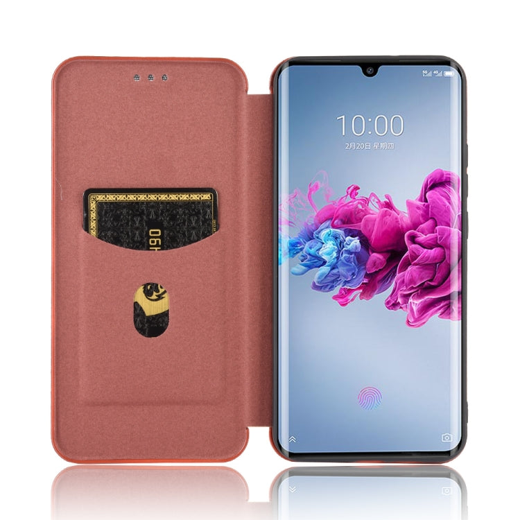 For ZTE Axon 11 5G Carbon Fiber Texture Horizontal Flip TPU + PC + PU Leather Case with Card Slot