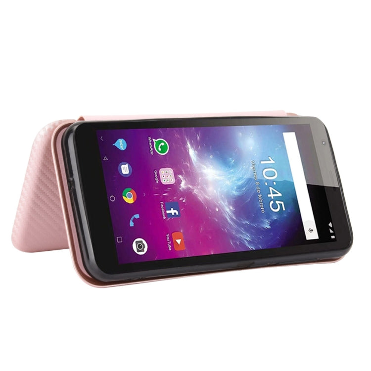 For ZTE Blade A3 Lite Carbon Fiber Texture Horizontal Flip TPU + PC + PU Leather Case with Card Slot