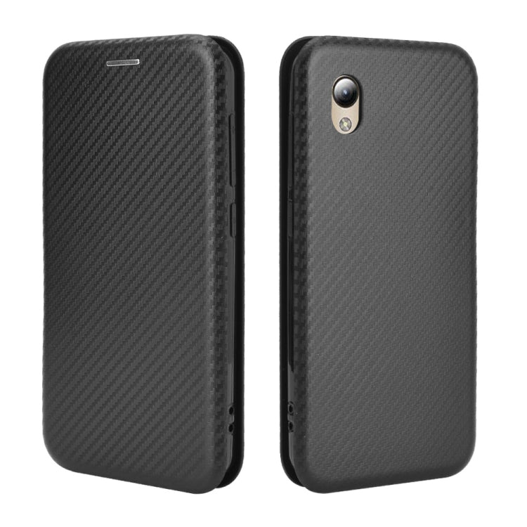 For ZTE Blade A3 Lite Carbon Fiber Texture Horizontal Flip TPU + PC + PU Leather Case with Card Slot