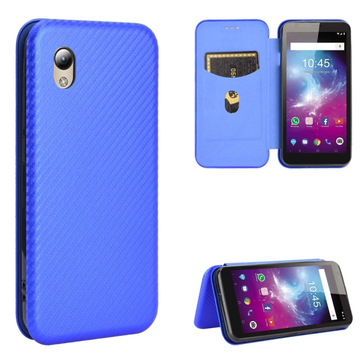 For ZTE Blade A3 Lite Carbon Fiber Texture Horizontal Flip TPU + PC + PU Leather Case with Card Slot