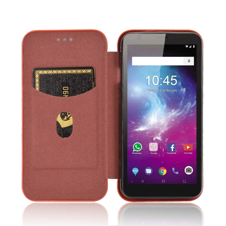 For ZTE Blade A3 Lite Carbon Fiber Texture Horizontal Flip TPU + PC + PU Leather Case with Card Slot