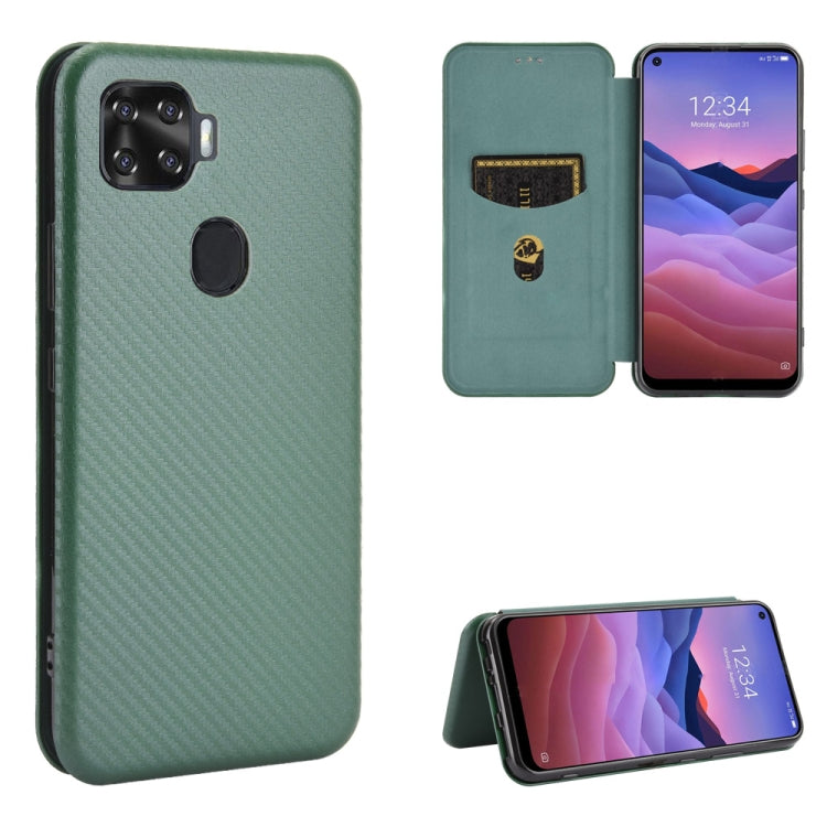 For ZTE A1 ZTG01 5G Carbon Fiber Texture Horizontal Flip TPU + PC + PU Leather Case with Card Slot