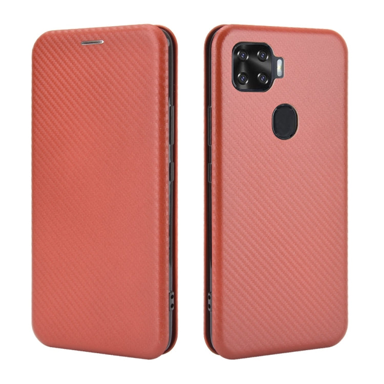 For ZTE A1 ZTG01 5G Carbon Fiber Texture Horizontal Flip TPU + PC + PU Leather Case with Card Slot
