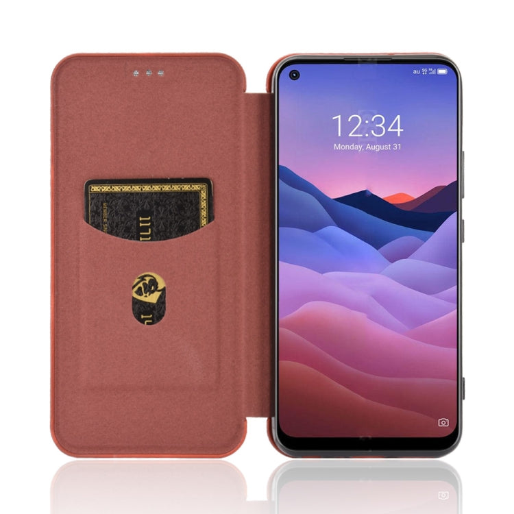 For ZTE A1 ZTG01 5G Carbon Fiber Texture Horizontal Flip TPU + PC + PU Leather Case with Card Slot