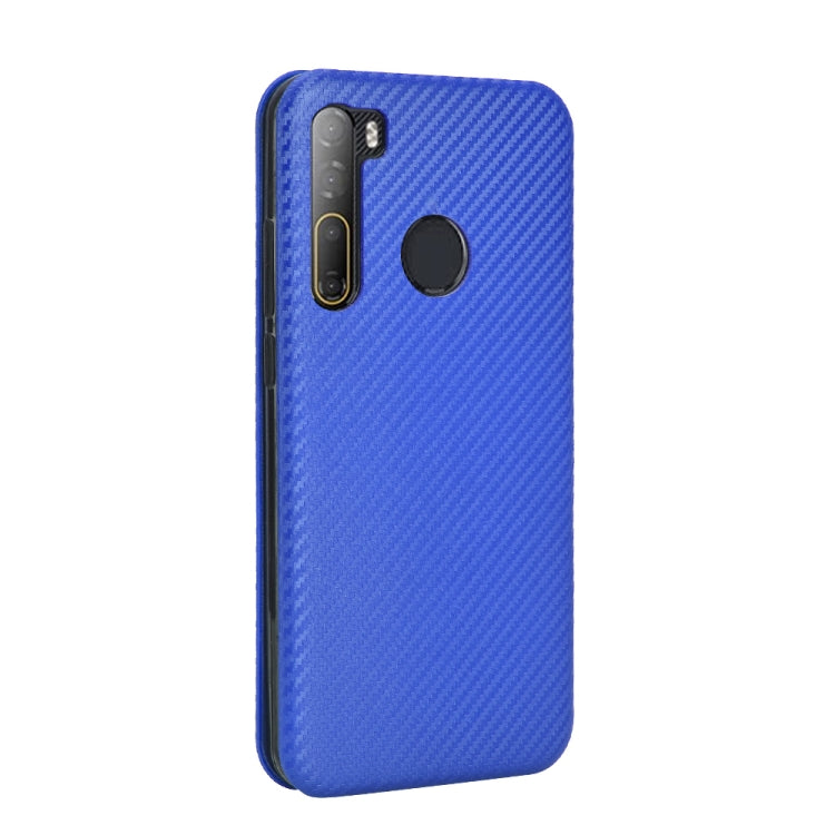 For HTC Desire 20 Pro Carbon Fiber Texture Horizontal Flip TPU + PC + PU Leather Case with Card Slot