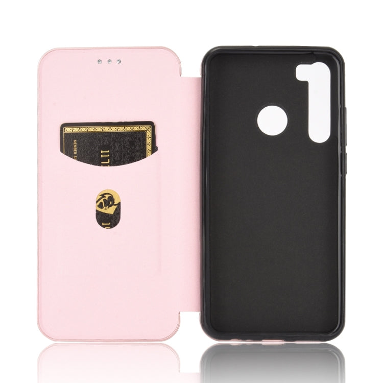 For HTC Desire 20 Pro Carbon Fiber Texture Horizontal Flip TPU + PC + PU Leather Case with Card Slot