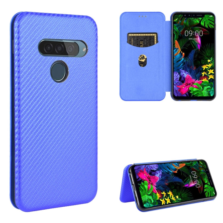 For LG G8s ThinQ Carbon Fiber Texture Horizontal Flip TPU + PC + PU Leather Case with Card Slot