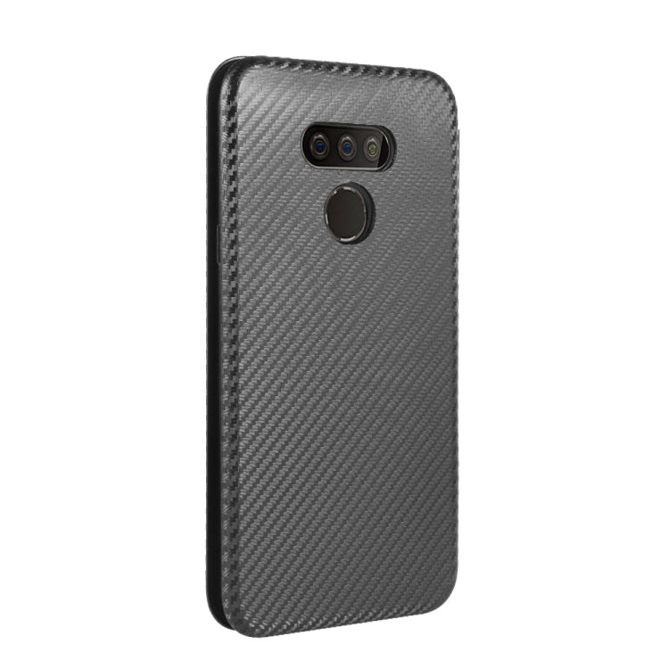 For LG Harmony 4 Carbon Fiber Texture Horizontal Flip TPU + PC + PU Leather Case with Card Slot