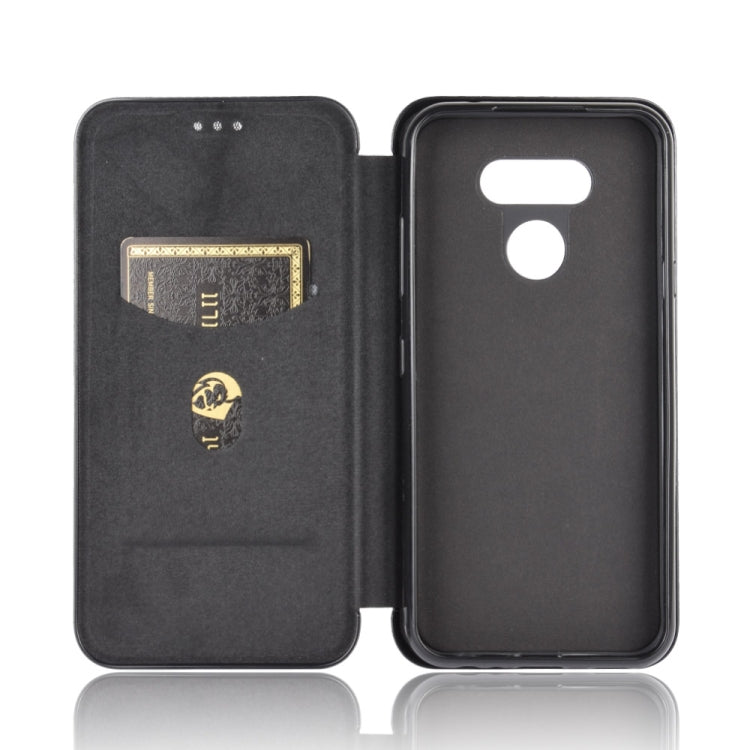 For LG Harmony 4 Carbon Fiber Texture Horizontal Flip TPU + PC + PU Leather Case with Card Slot