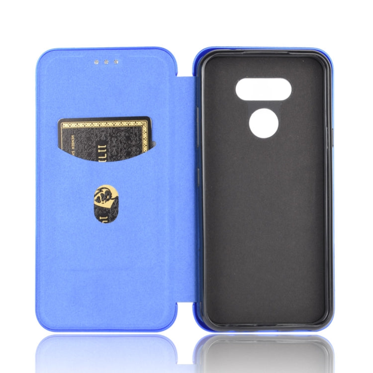 For LG Harmony 4 Carbon Fiber Texture Horizontal Flip TPU + PC + PU Leather Case with Card Slot