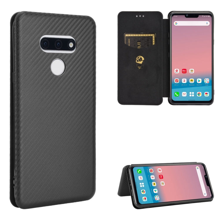 For LG Style 3 L-41 Carbon Fiber Texture Horizontal Flip TPU + PC + PU Leather Case with Card Slot