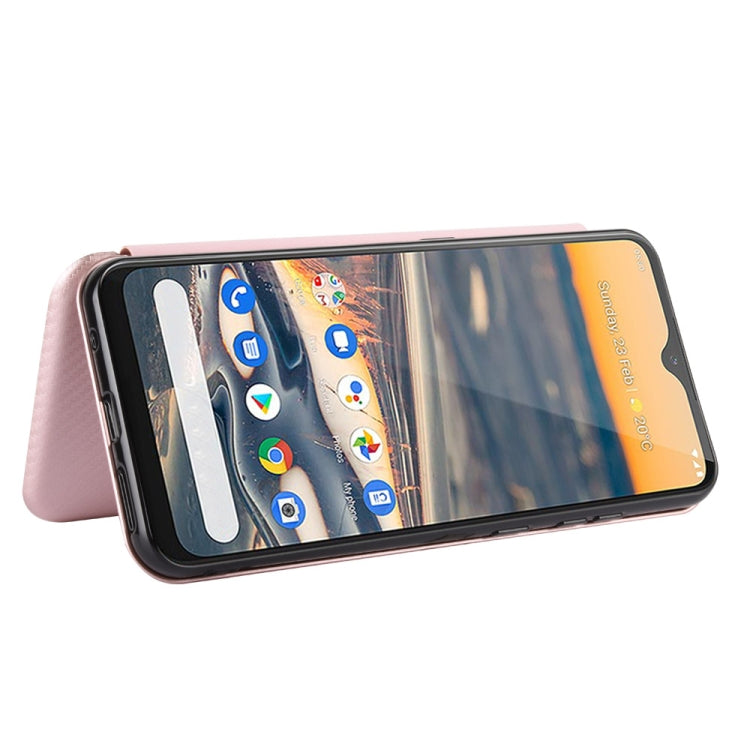 For Nokia 5.3 Carbon Fiber Texture Horizontal Flip TPU + PC + PU Leather Case with Card Slot