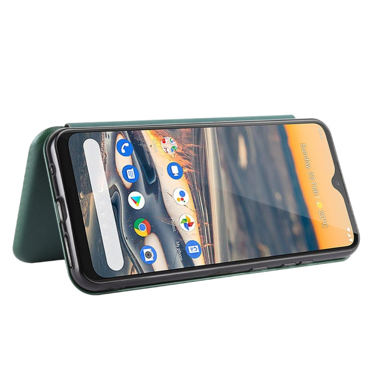 For Nokia 5.3 Carbon Fiber Texture Horizontal Flip TPU + PC + PU Leather Case with Card Slot