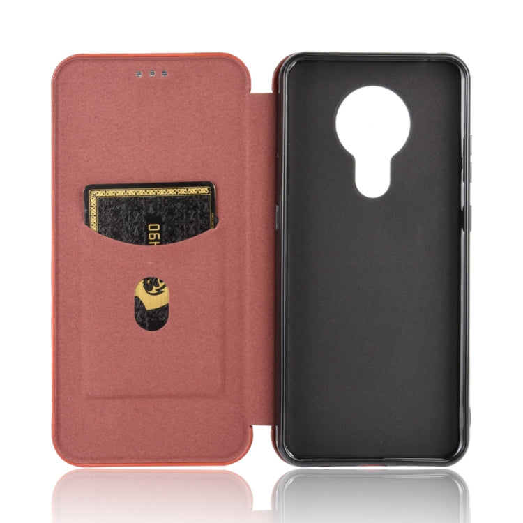 For Nokia 5.3 Carbon Fiber Texture Horizontal Flip TPU + PC + PU Leather Case with Card Slot