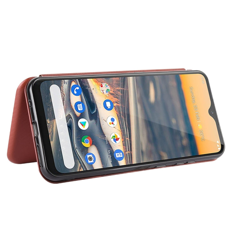 For Nokia 5.3 Carbon Fiber Texture Horizontal Flip TPU + PC + PU Leather Case with Card Slot