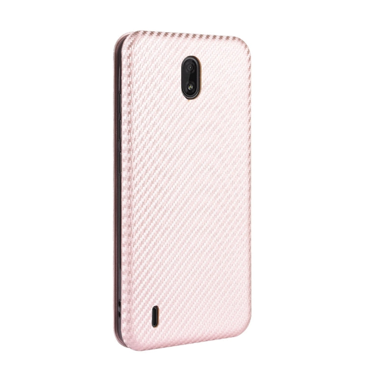 For Nokia C1 Carbon Fiber Texture Horizontal Flip TPU + PC + PU Leather Case with Card Slot