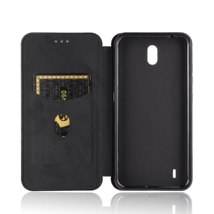 For Nokia C1 Carbon Fiber Texture Horizontal Flip TPU + PC + PU Leather Case with Card Slot