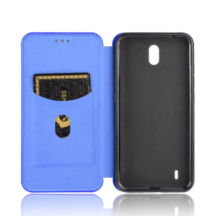 For Nokia C1 Carbon Fiber Texture Horizontal Flip TPU + PC + PU Leather Case with Card Slot