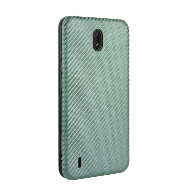 For Nokia C1 Carbon Fiber Texture Horizontal Flip TPU + PC + PU Leather Case with Card Slot