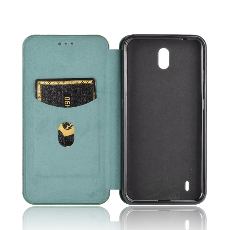 For Nokia C1 Carbon Fiber Texture Horizontal Flip TPU + PC + PU Leather Case with Card Slot
