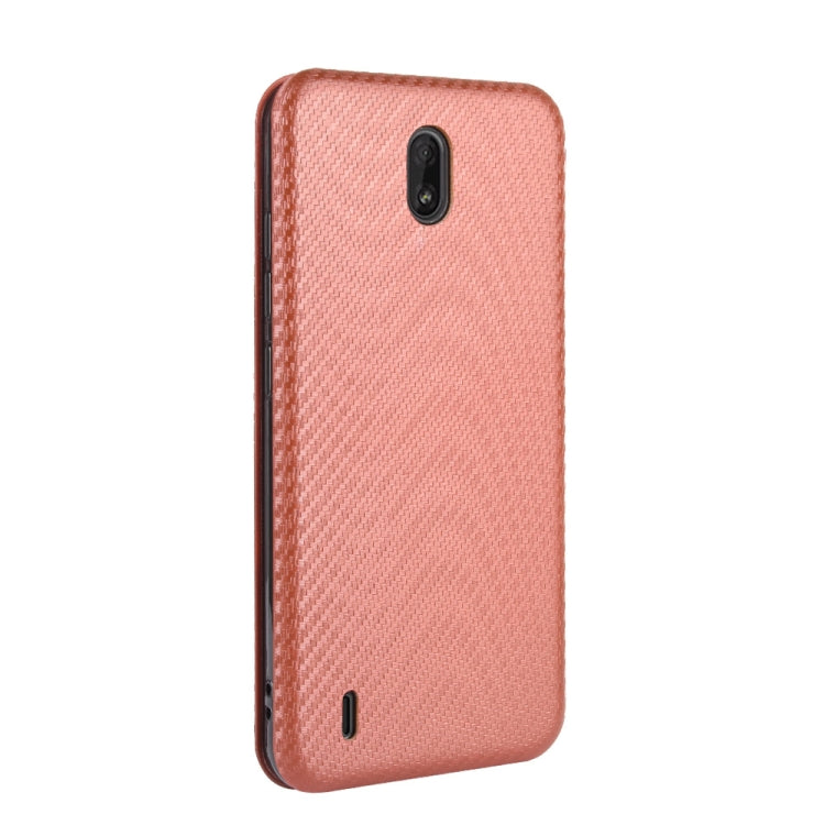 For Nokia C1 Carbon Fiber Texture Horizontal Flip TPU + PC + PU Leather Case with Card Slot