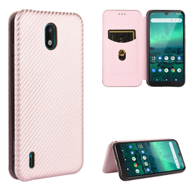 For Nokia 1.3 Carbon Fiber Texture Horizontal Flip TPU + PC + PU Leather Case with Card Slot