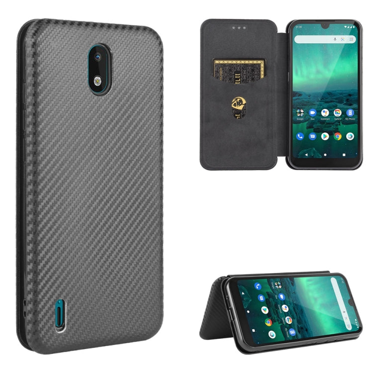 For Nokia 1.3 Carbon Fiber Texture Horizontal Flip TPU + PC + PU Leather Case with Card Slot