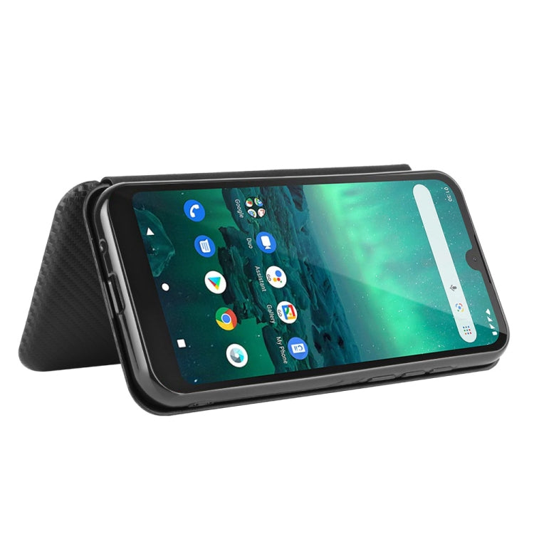 For Nokia 1.3 Carbon Fiber Texture Horizontal Flip TPU + PC + PU Leather Case with Card Slot