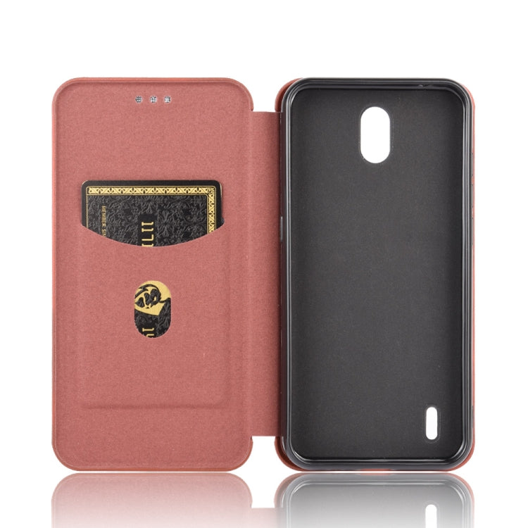 For Nokia 1.3 Carbon Fiber Texture Horizontal Flip TPU + PC + PU Leather Case with Card Slot
