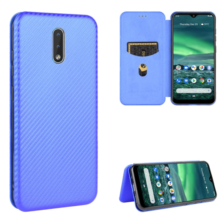 For Nokia 2.3 Carbon Fiber Texture Horizontal Flip TPU + PC + PU Leather Case with Card Slot