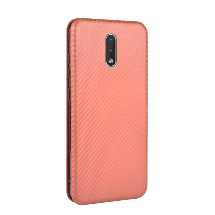 For Nokia 2.3 Carbon Fiber Texture Horizontal Flip TPU + PC + PU Leather Case with Card Slot