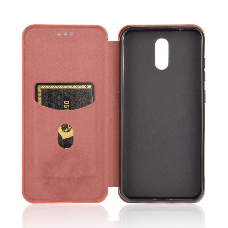 For Nokia 2.3 Carbon Fiber Texture Horizontal Flip TPU + PC + PU Leather Case with Card Slot